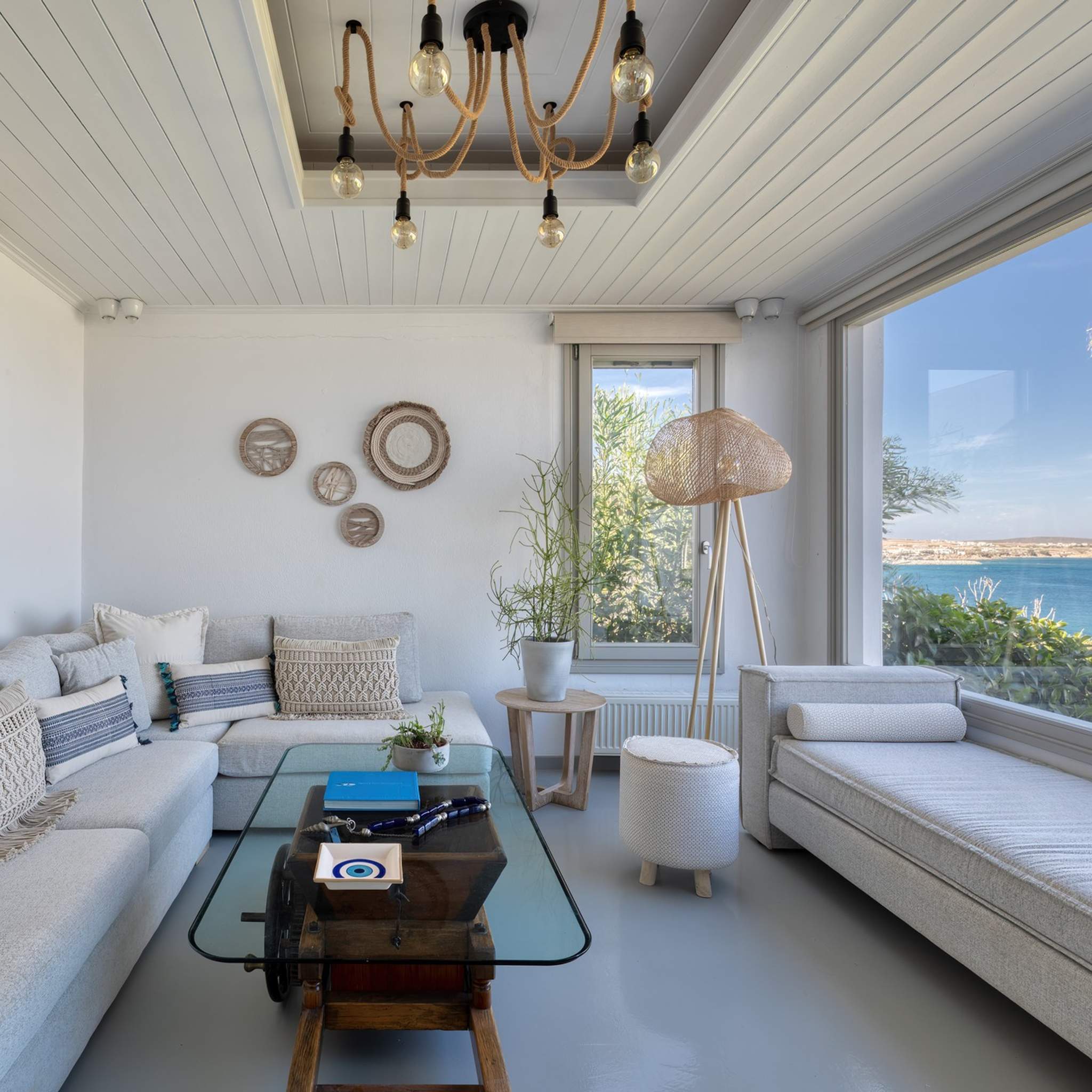 Agia Thalassa. Bask in the serenity of our bright living room, where the view of the clear blue sky invites you to embrace the beauty of each new day.
.
#AmalgamHomes #ArtOfComfort #GreekIslands #CycladesMagic #VisitGreece #DiscoverGreece #Paros #Naxos #Mykonos #Tinos